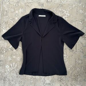 Abercrombie & Fitch Black Open Blouse Top